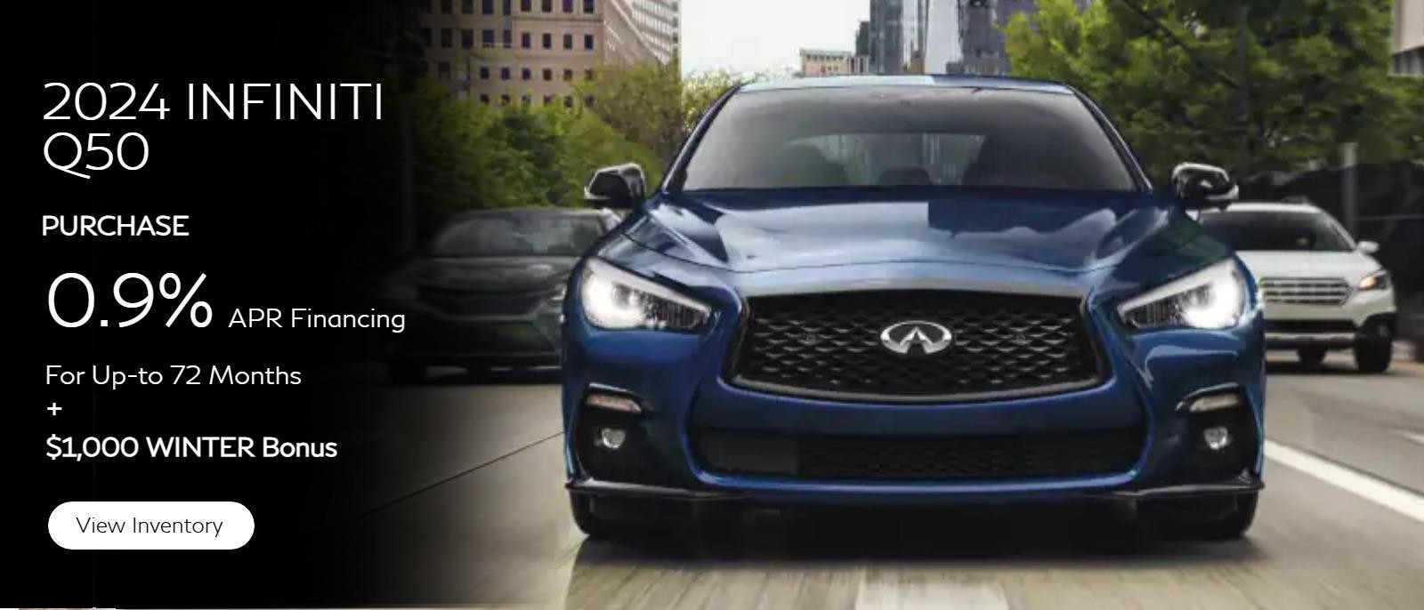 2025 Q50 0.9% APR financing for 72 months