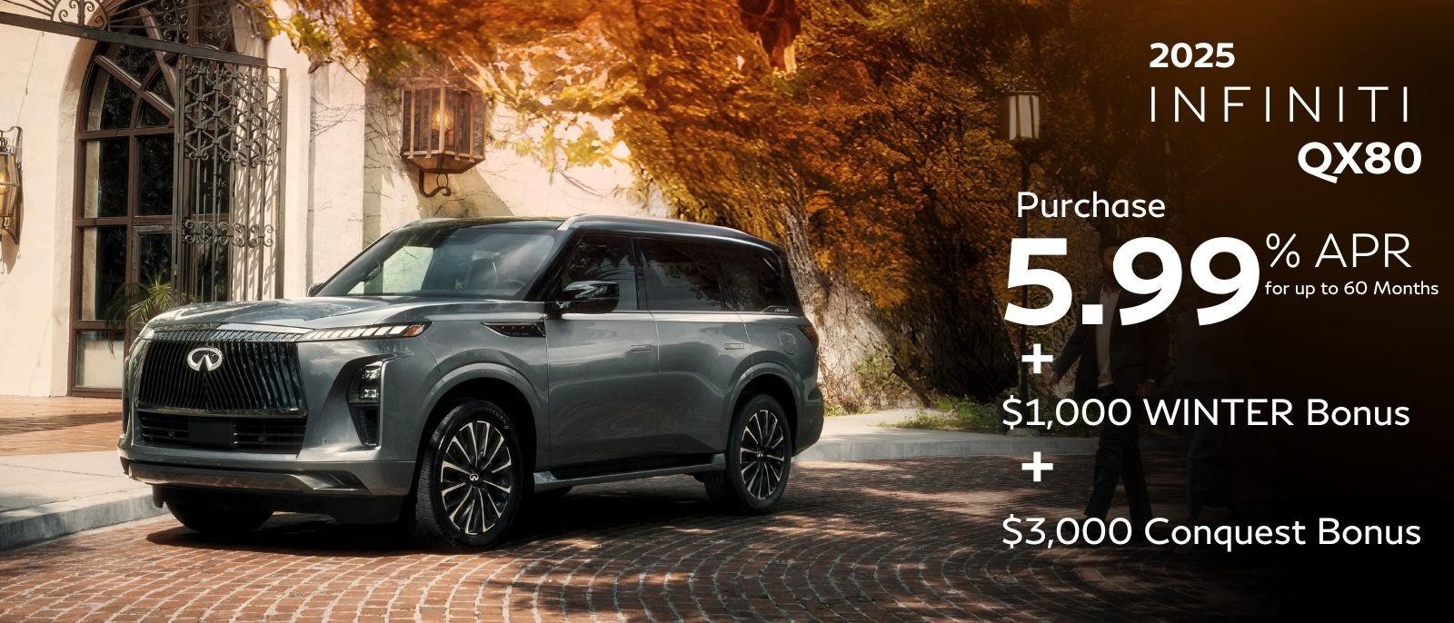 2025 QX80 5.99% APR financing for 60 months