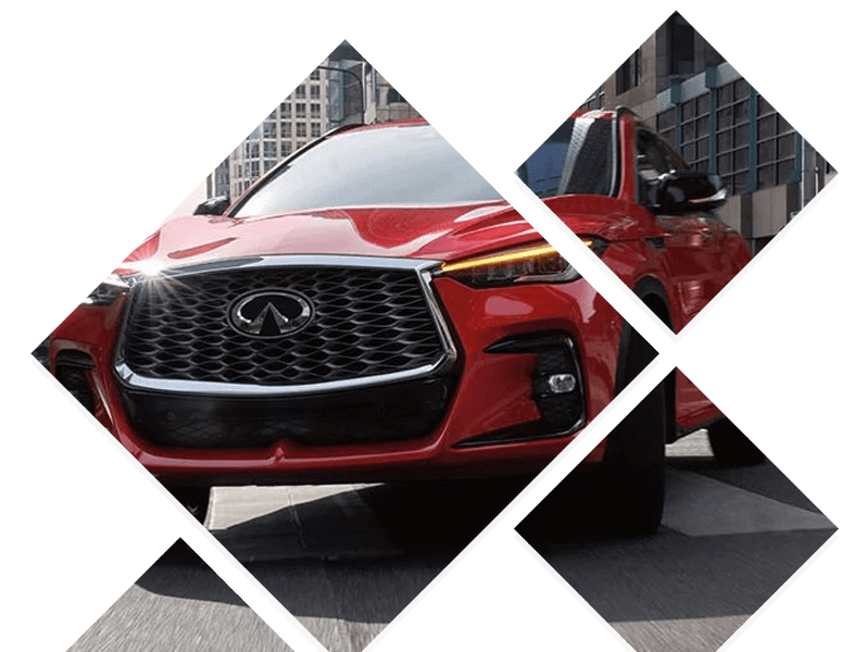 Collage cut-out of 2023 INFINITI QX55