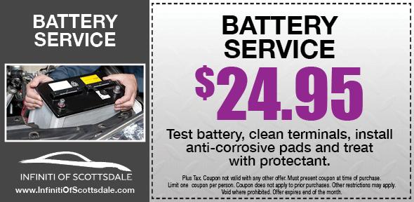 Battery Service Special Service Coupon INFINITI Of Scottsdale 