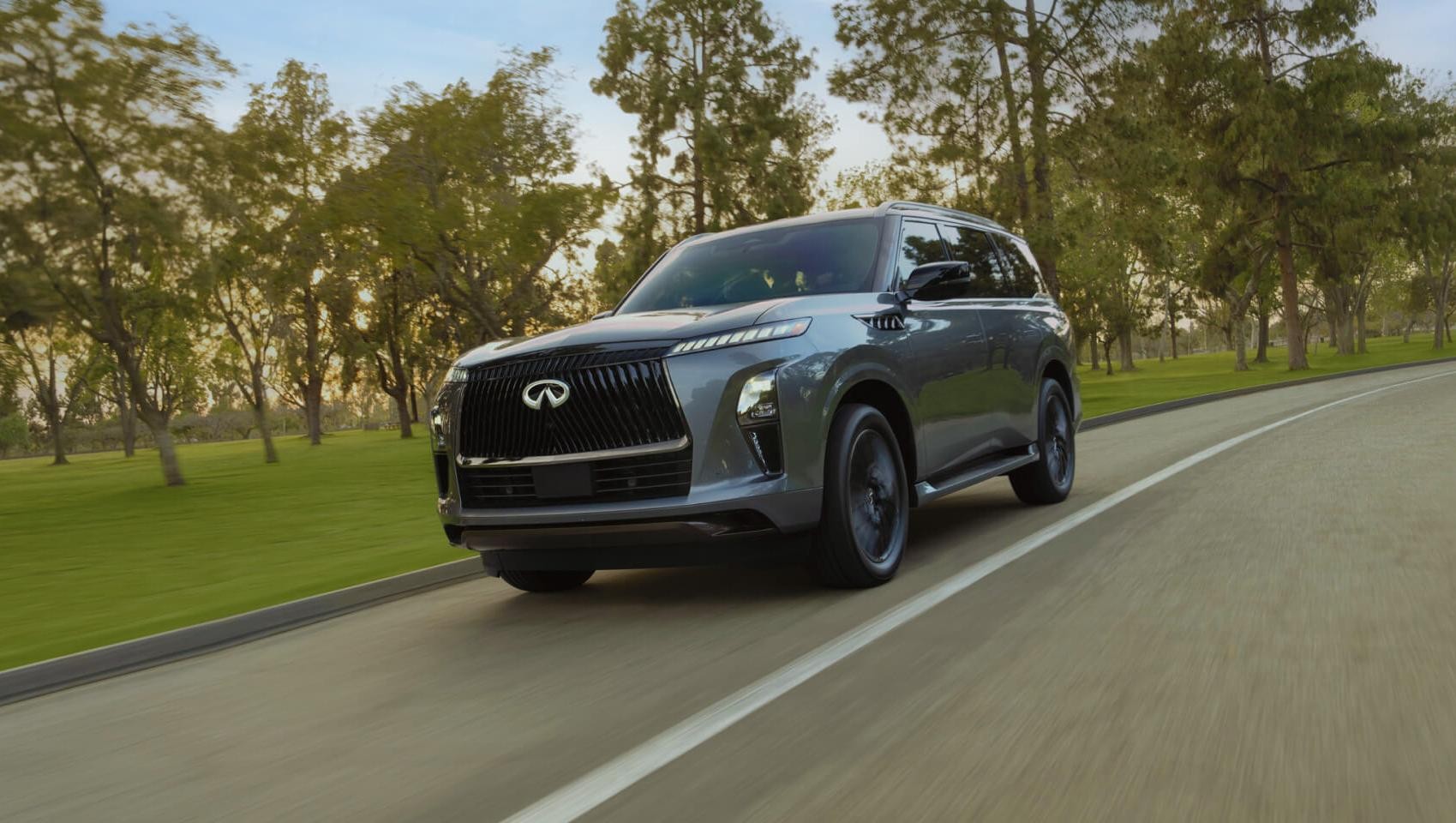2025 QX80 Driving on a road
