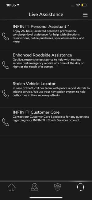 INFINITI InTouch Services App