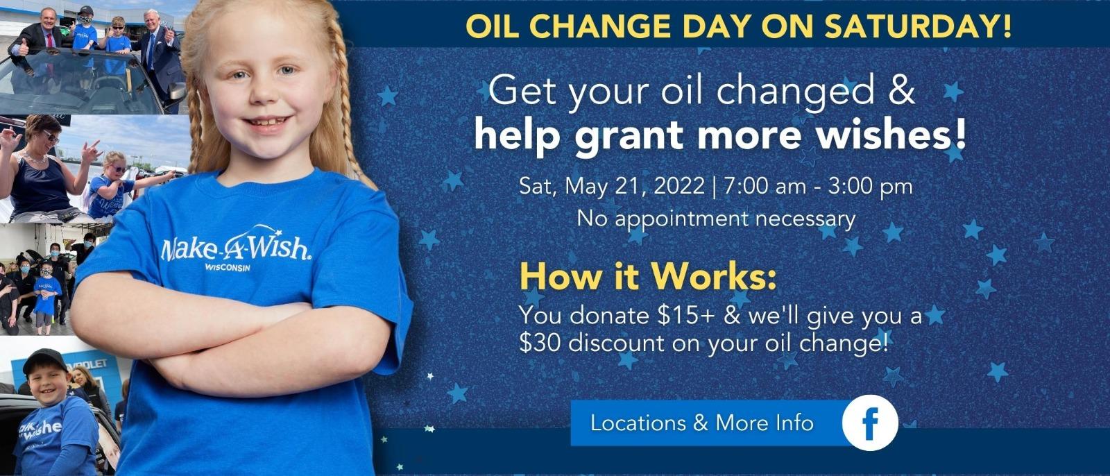 Oil Change Day Saturday May 21st