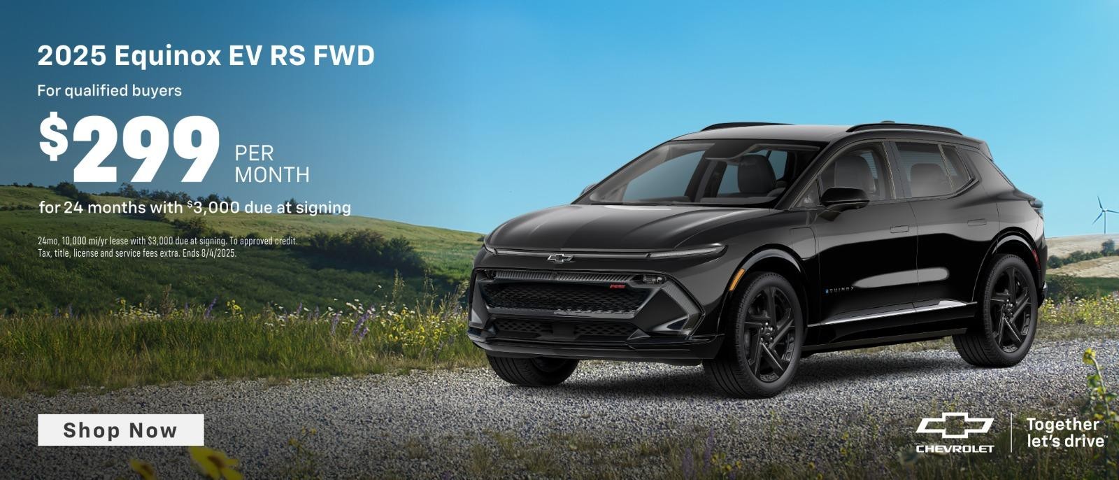 2025 Chevy Equinox EV $299/mo