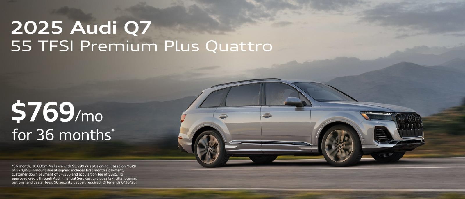 New 2025 Audi Q7| $769/mo for 36 months