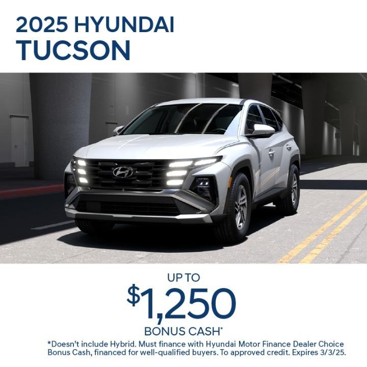 2025 Hyundai Tucson lease upto $1,250 Bonus Cash