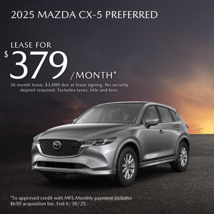 2025 Mazda  CX-5 lease for $379 per month
