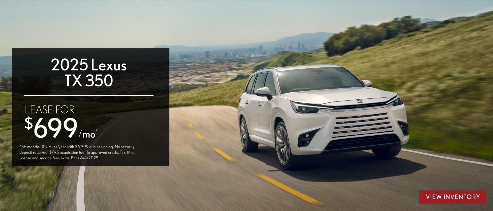 2025 Lexus TX 350 Lease for $699/mo