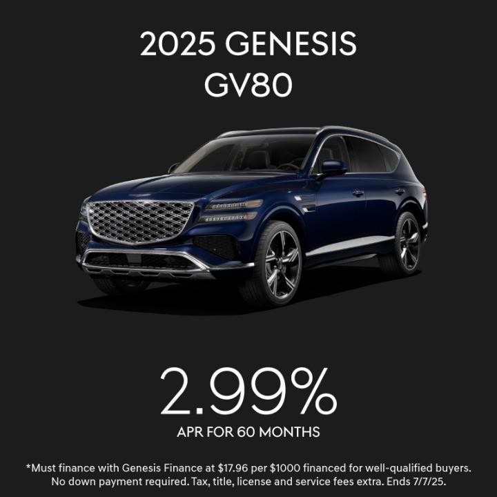 2025 Genesis  GV80 2.99% for 60 months