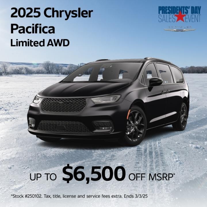 2025 Chrysler Pacifica Select AWD up to $6,500 off msrp