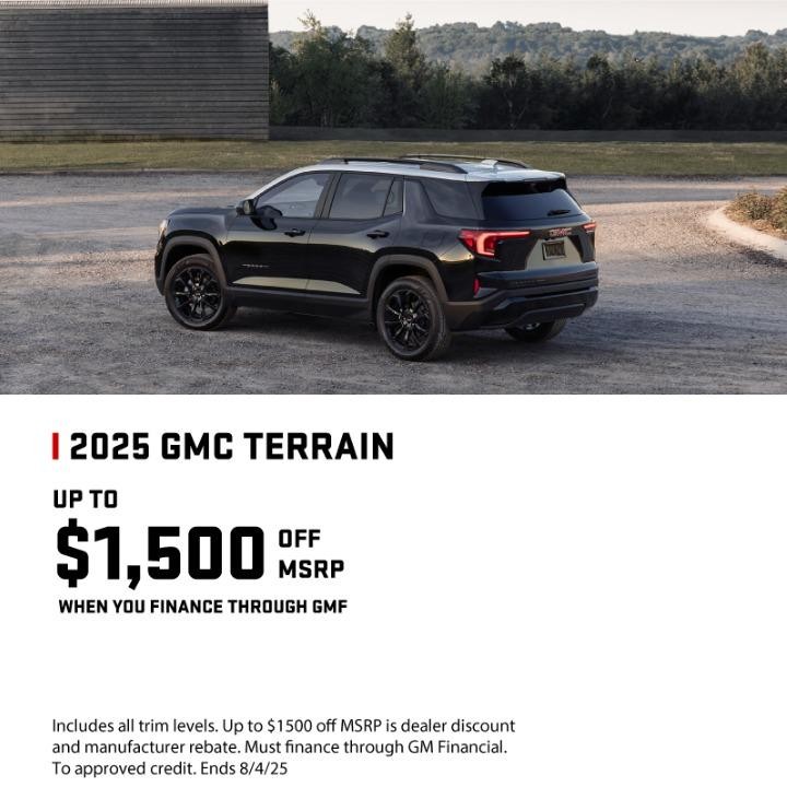 2025 GMC Sierra Terrain up to $1,500 off msrp