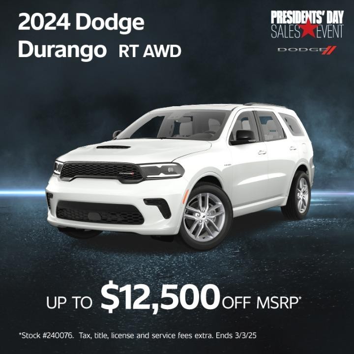 2024 Dodge Durango RT AWD $12,500 off msrp