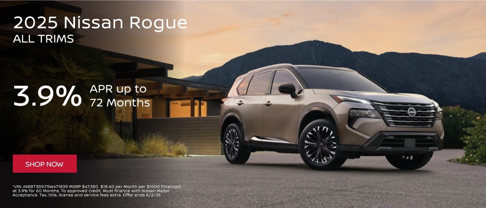 2025 Nissan Rogue 3.9% Apr