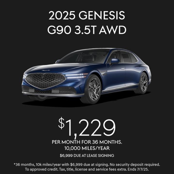 2025 Genesis G90 | Lease for $1,229/mo for  36 months