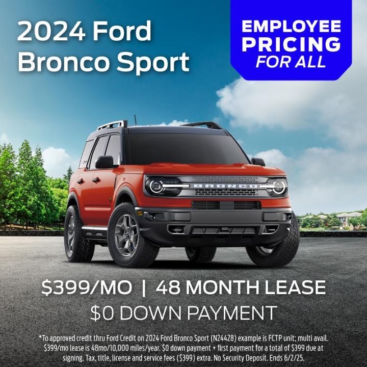 2024 Ford Bronco lease for $399 per month for 48 months