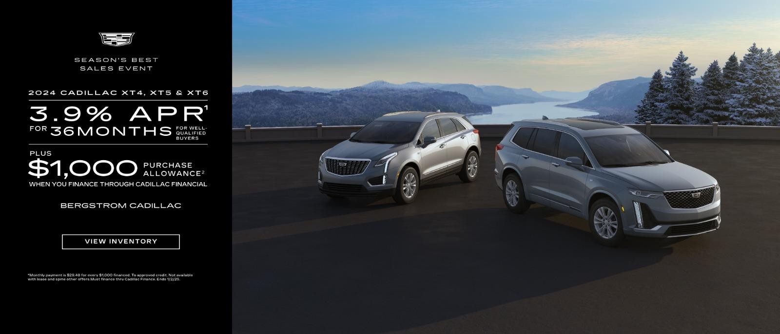 2024 Cadillac XT4, XT5,XT6 3.9% APR up to 36 months