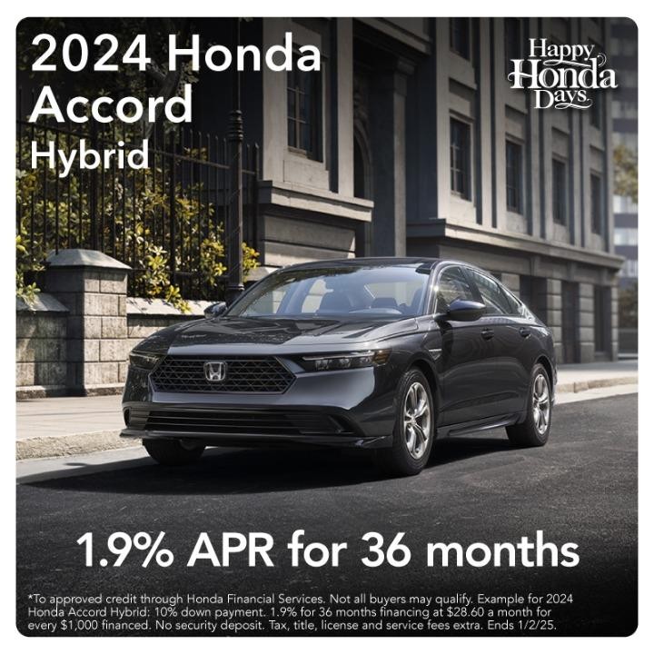 2024 Honda Accord 1.9%APR for 36 months