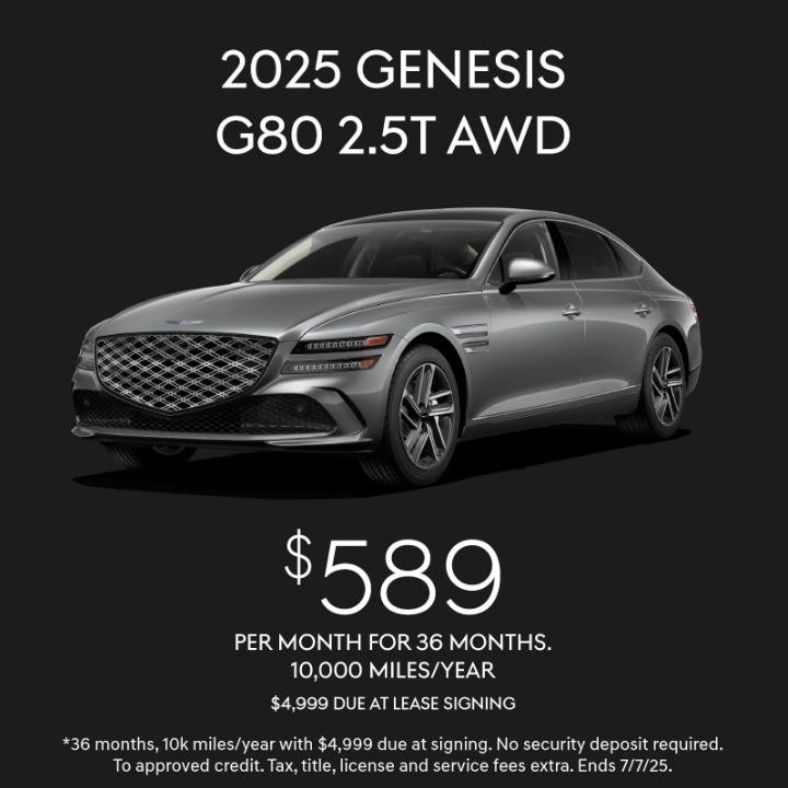 2025 Genesis G80  Lease for $589/mo