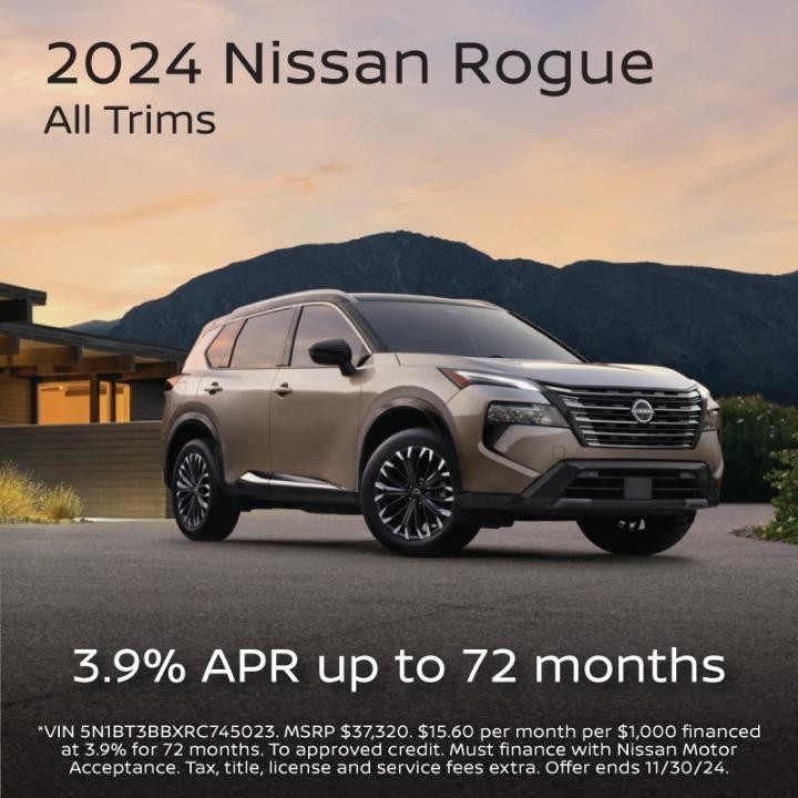 2023 Nissan Rogue 3.9%APR up to 72months