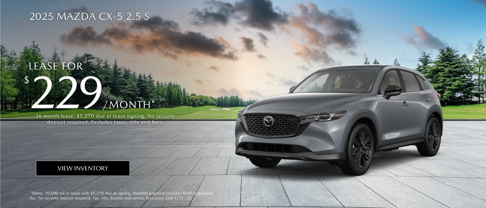 2025 Mazda  CX-5 lease for $229 per month