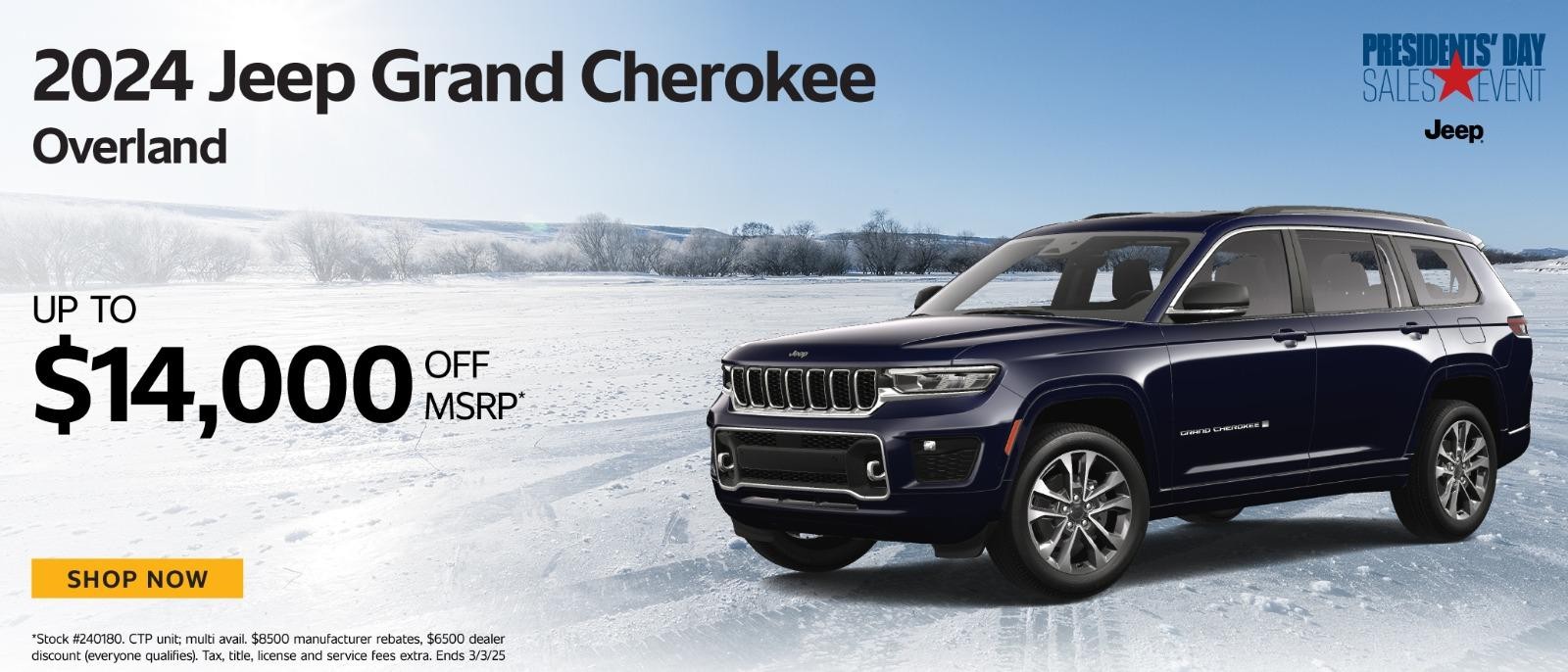 2024 Jeep Grand Cherokee up to $14,000 OFF MSRP