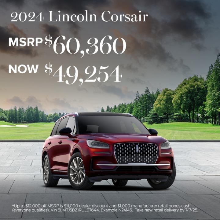 2024 Lincoln Corsair MSRP $60.360 Now $49,254