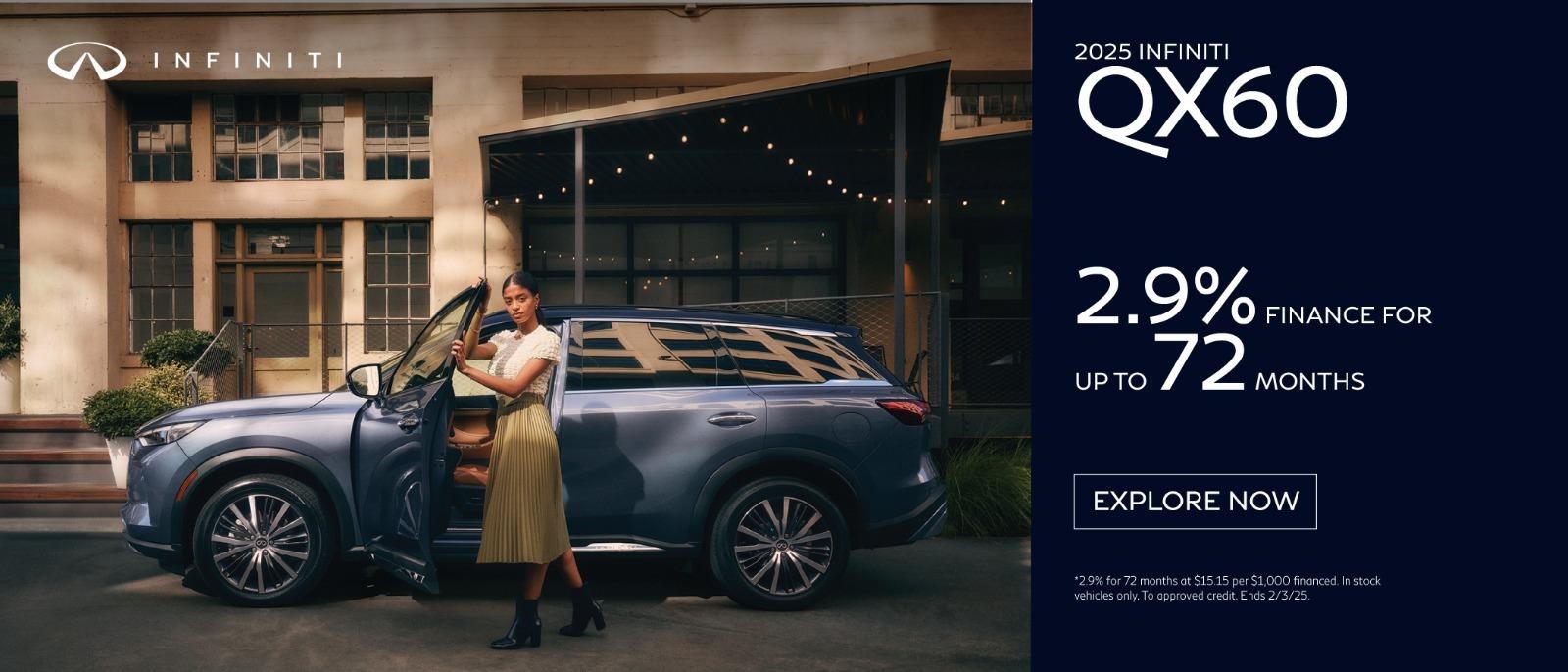 2025 INFINITI QX60 2.9% up to 72 months