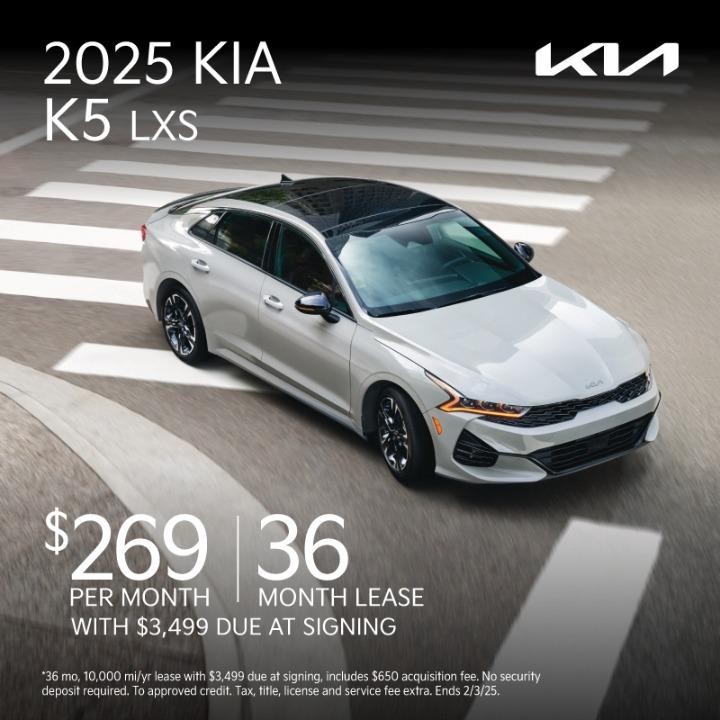 2025 Kia K5 $269/mo for 36 months