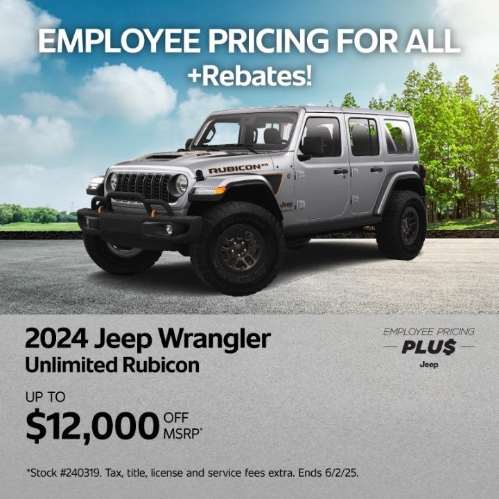 2024 Jeep Wrangler up to $12,000 off msrp