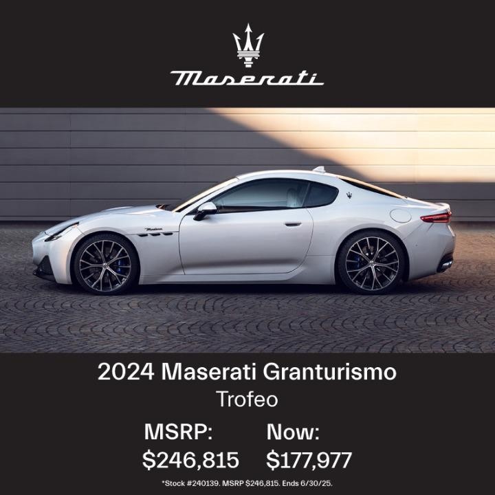 2024  Maserati GranTurismo
MSRP: $246,815
Now: $177,977