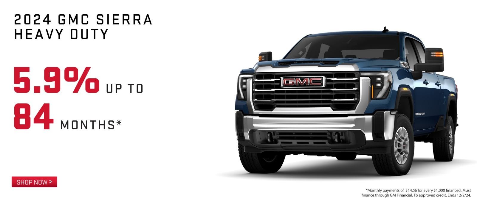 2024 GMC Sierra HD 5.9& up to 84 months