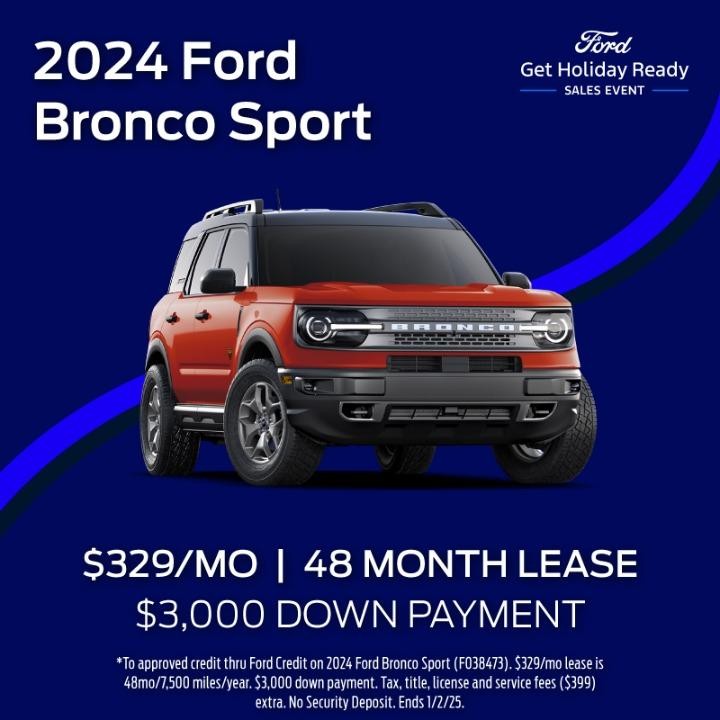 2024 Ford Bronco lease for $329 per month for 36 months