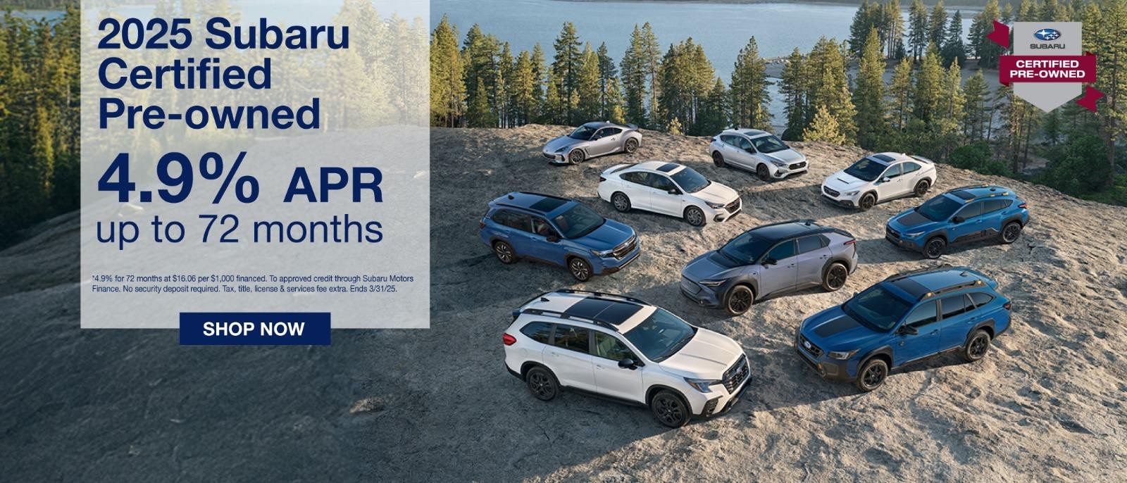 2025 subaru certified pre-owned | 4.9% APR for 72 Months