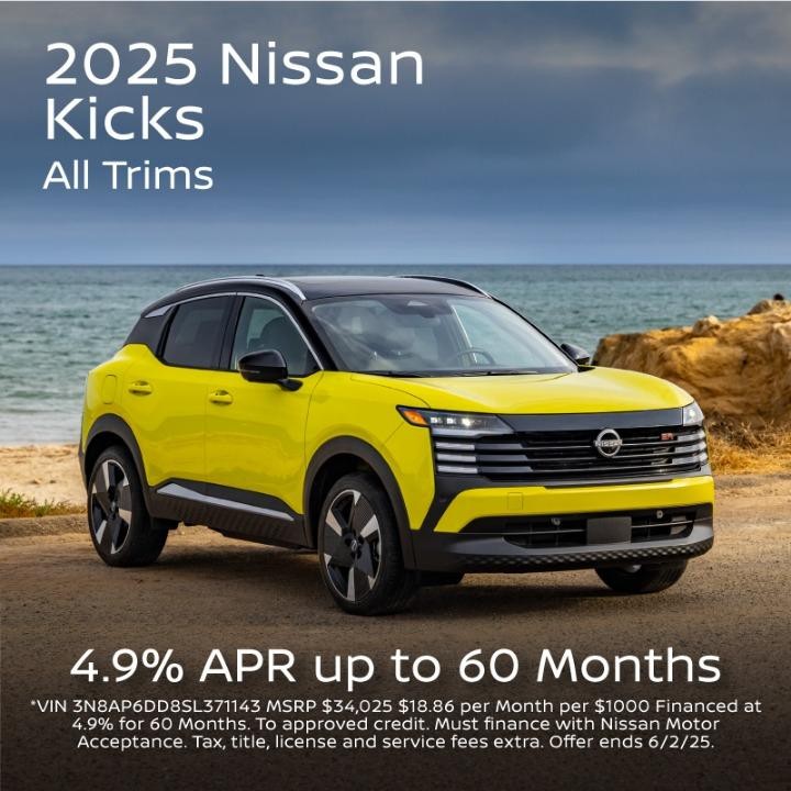2025 Nissan Kicks 4.9% APR Up to 60months