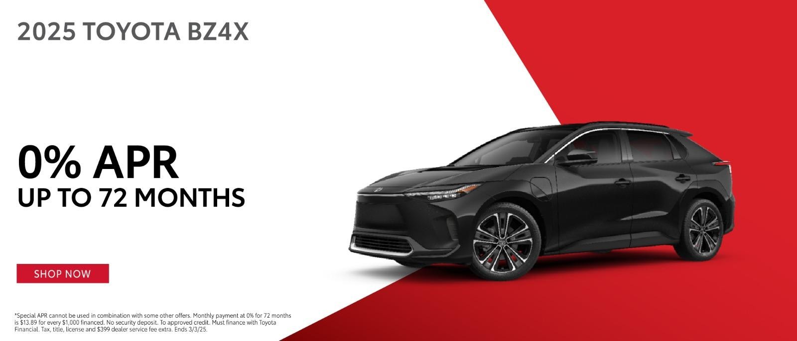 2025 Toyota BZ4X | 0% apr for 72 months