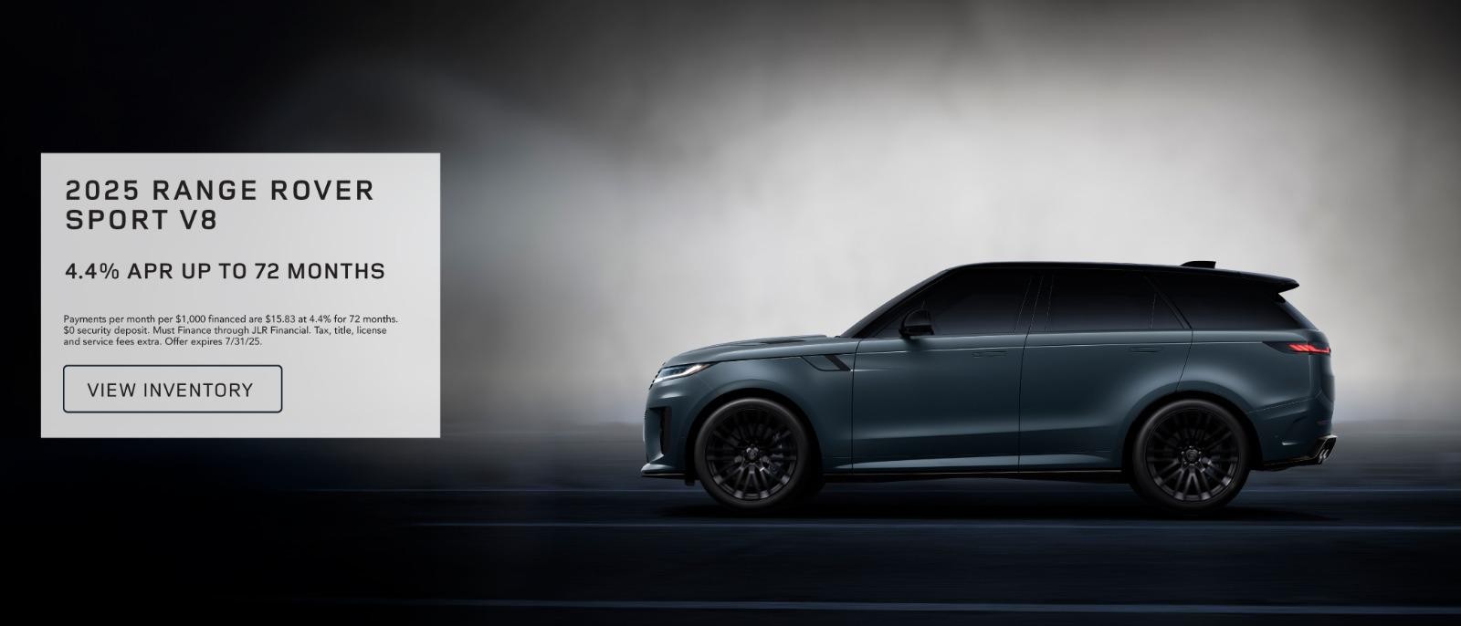 2025 Range Rover  Sport V8 4.4% apr for 72 months