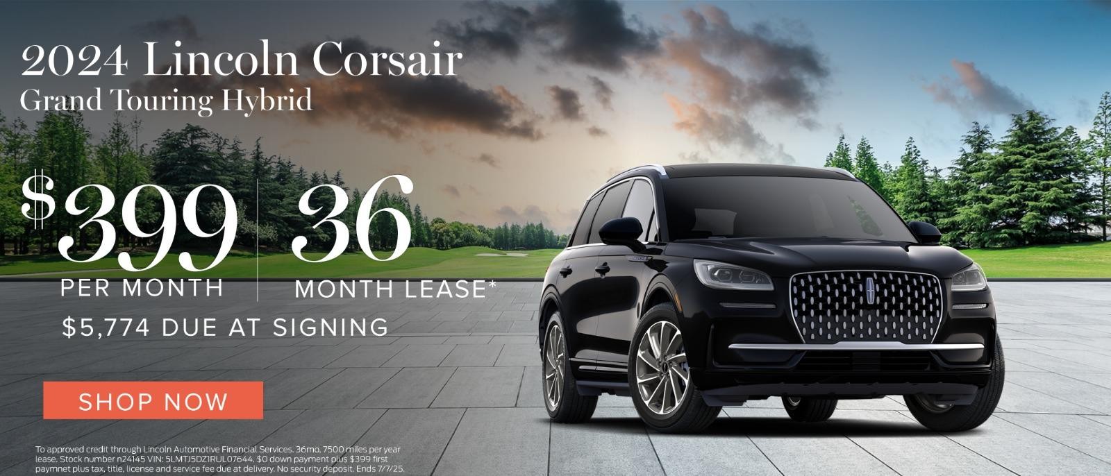 2024 Lincoln Corsair  Lease for $399/mo for 36 month