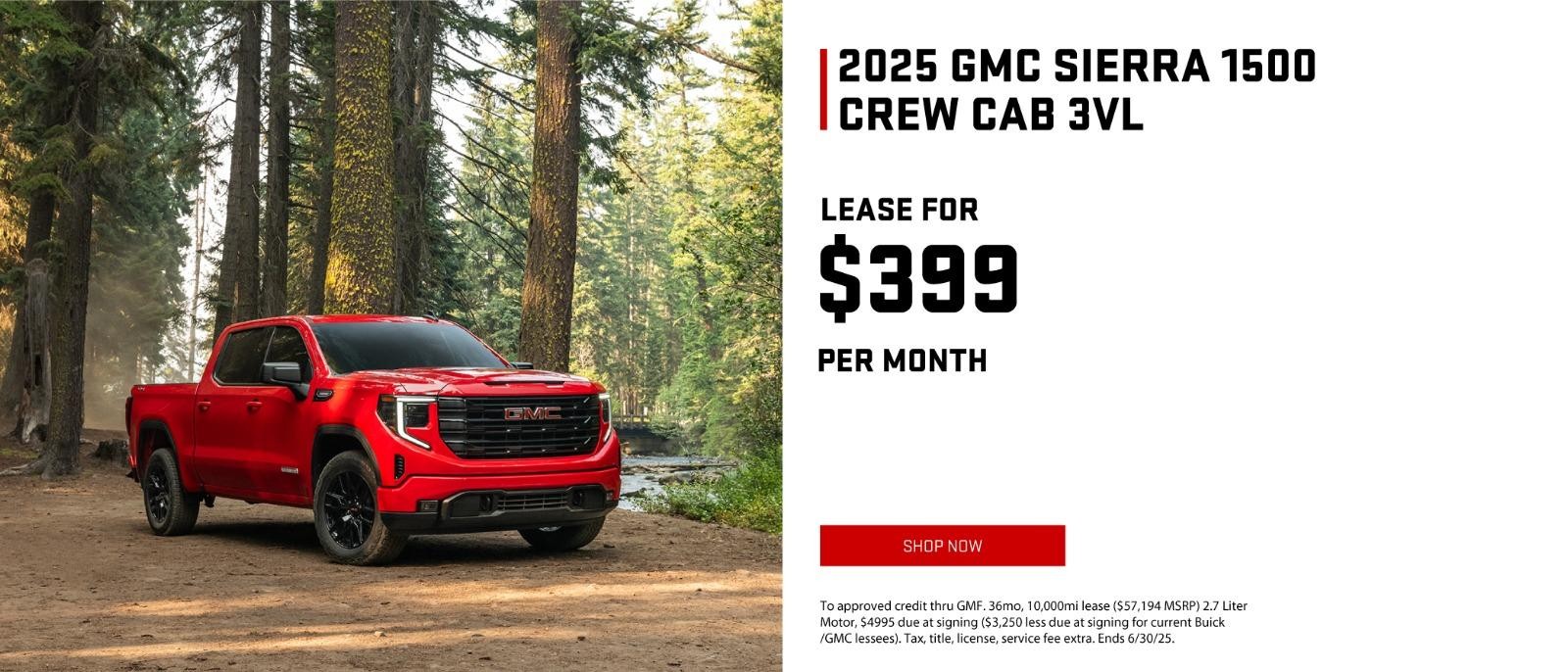 2025 GMC Sierra 1500 Lease for $399/mo