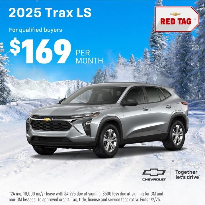 2025 Chevy Trax LS  Lease for $169 per month