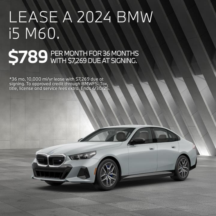 2024 BMW i5 M60 $789/mo for 36 months