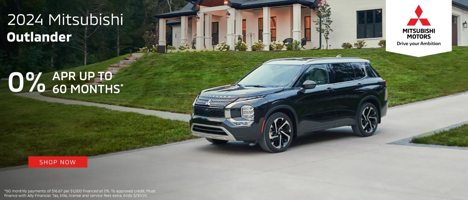 2024 Mitsubishi Outlander  | 0 % APR for up to 60 Months