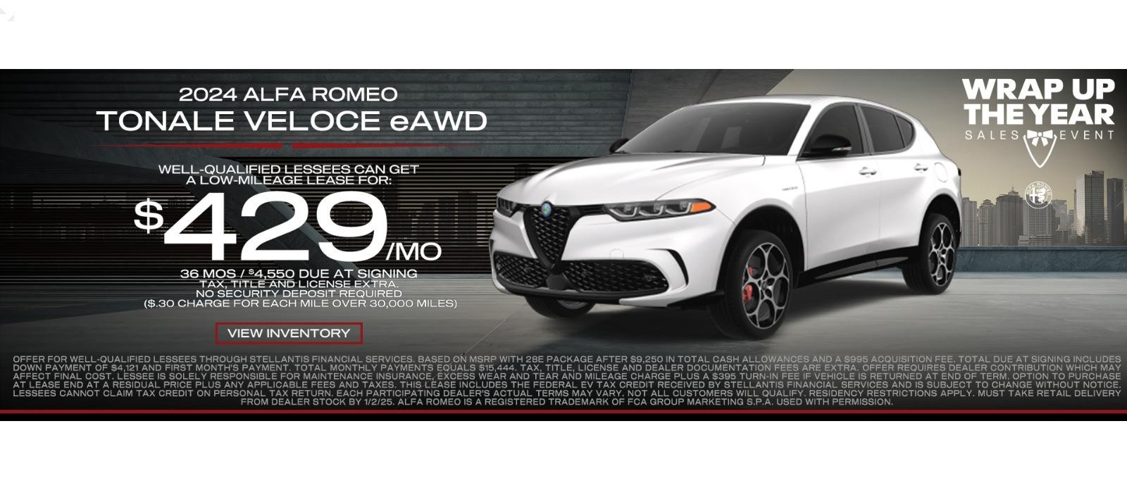 2024 Alfa Romeo Tonale Veloce Lease for $429/mo