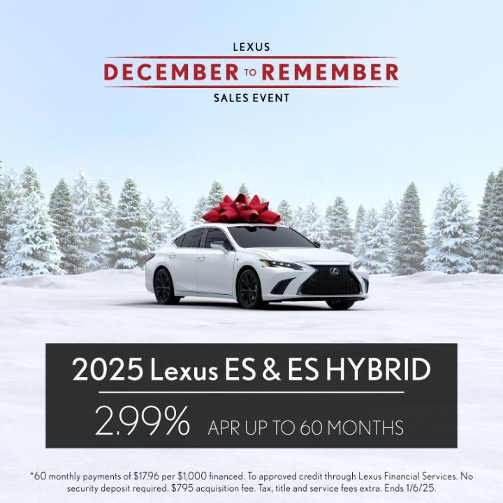 2025 Lexus ES & ES Hybrid 2.99% APR Up to 60months