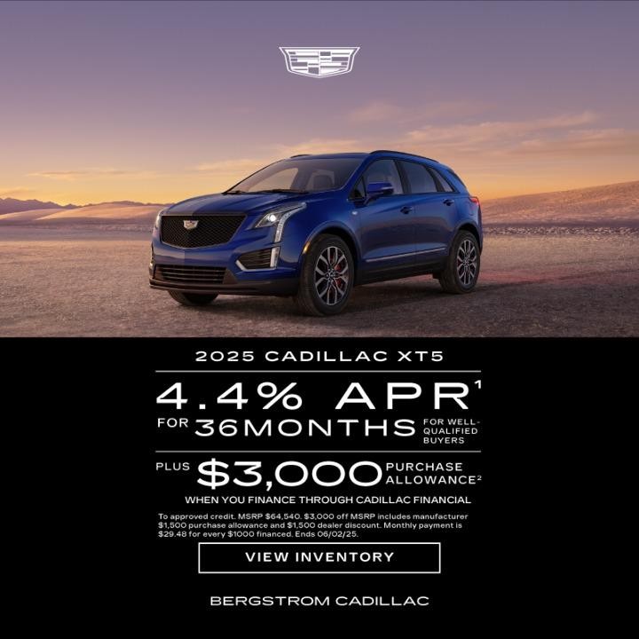 2025 Cadillac XT5 4.4% APR for 39 months