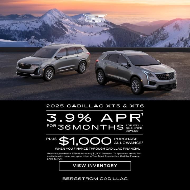 2025 Cadillac XT5,XT6 3.9% APR up to 36 months