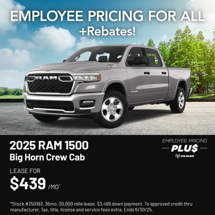 2025 Ram 1500 Big Horn Lease $439/mo