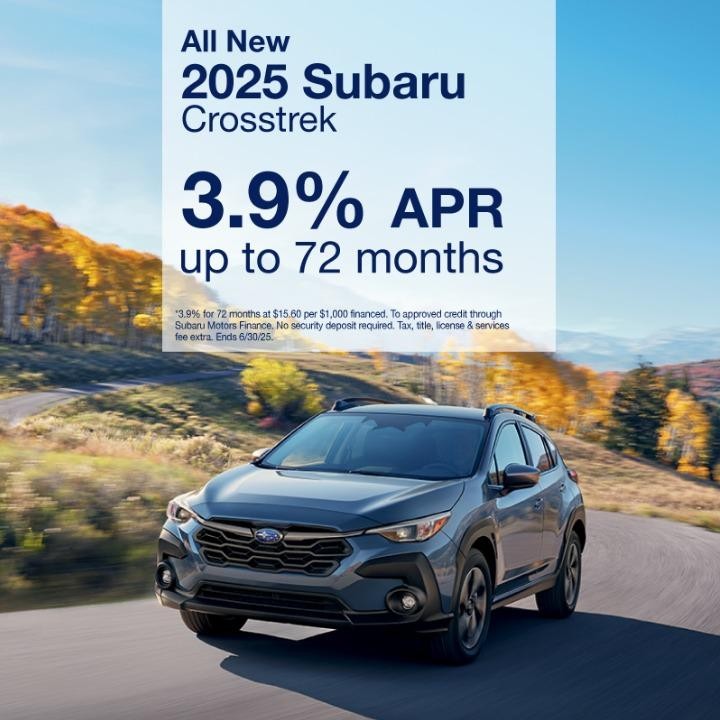 2025 Subaru Crosstrek 3.9% for 72 months