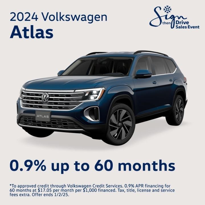 2024 Volkswagen Atlas 0.9% up to 60 months