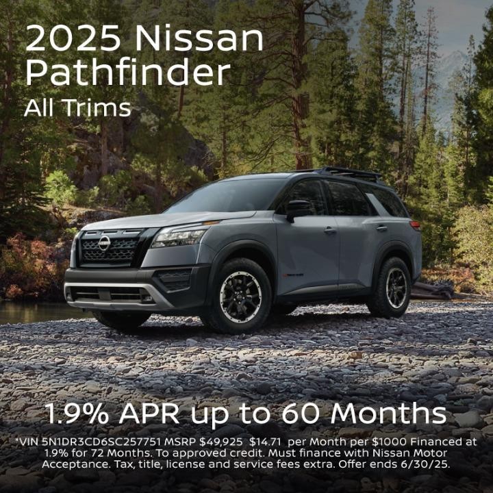 2025 Nissan Pathfinder 1.9% APR for 72 months