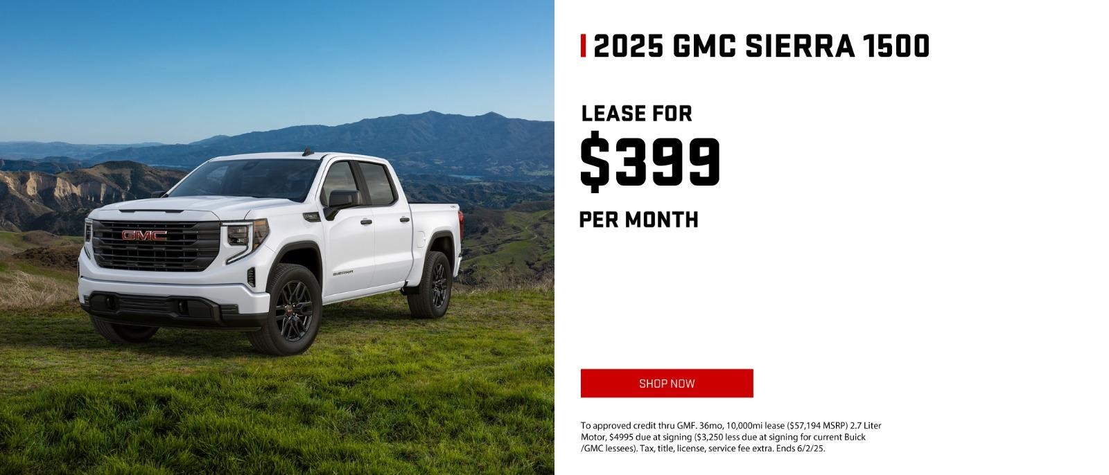 2025 GMC Sierra 1500 Lease for $439/mo
